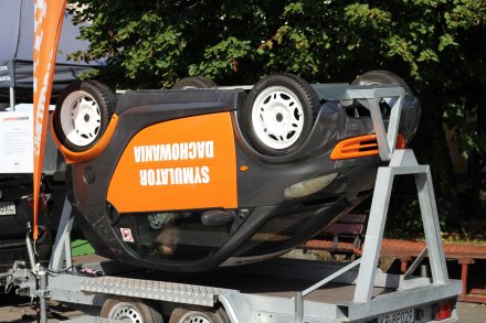 Symulator dachowania również często odwiedzany na festiwalu